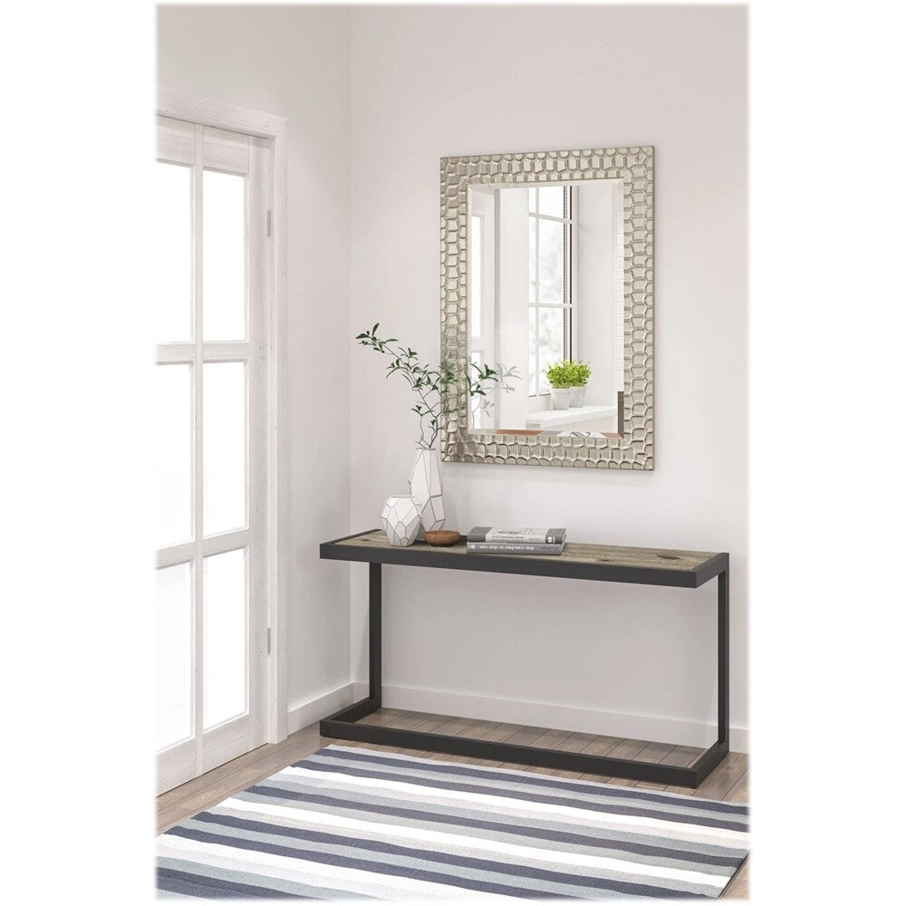 Simpli Home - Erina Rectangular Modern Industrial Solid Acacia Wood Sofa Table - Distressed Gray_2