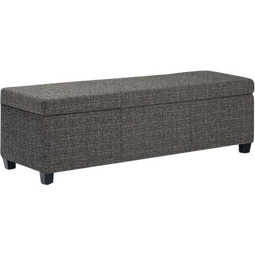 Simpli Home - Avalon Rectangular Contemporary Wood/Foam Bench Ottoman With Inner Storage - Dark Gray_2