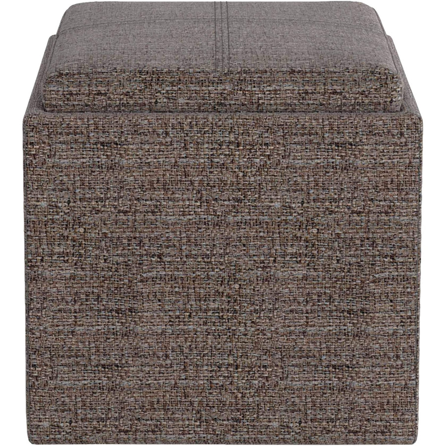 Simpli Home - Rockwood Square Contemporary Tweed Storage Ottoman - Mink Brown_0