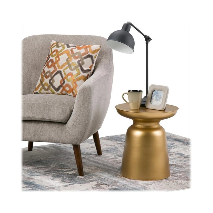 Simpli Home - Toby Round Contemporary Metal Accent Table - Gold_1