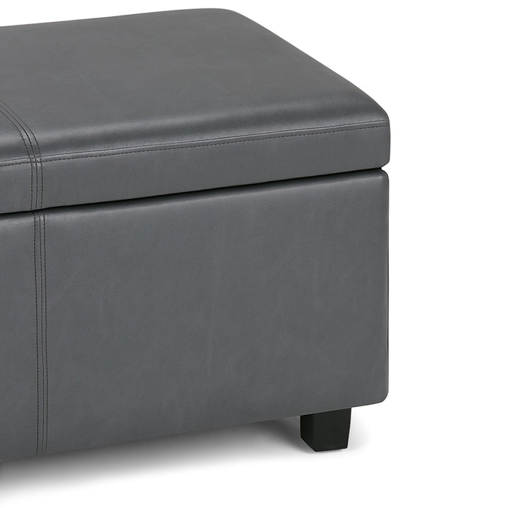 Simpli Home - Avalon 48 inch Wide Contemporary Rectangle Storage Ottoman Bench - Stone Gray_7