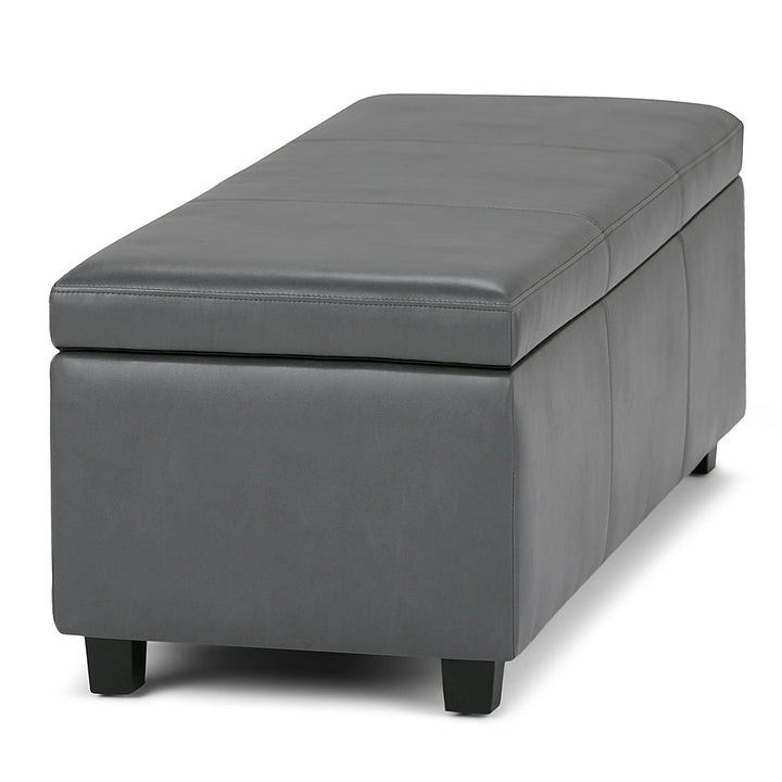 Simpli Home - Avalon 48 inch Wide Contemporary Rectangle Storage Ottoman Bench - Stone Gray_5