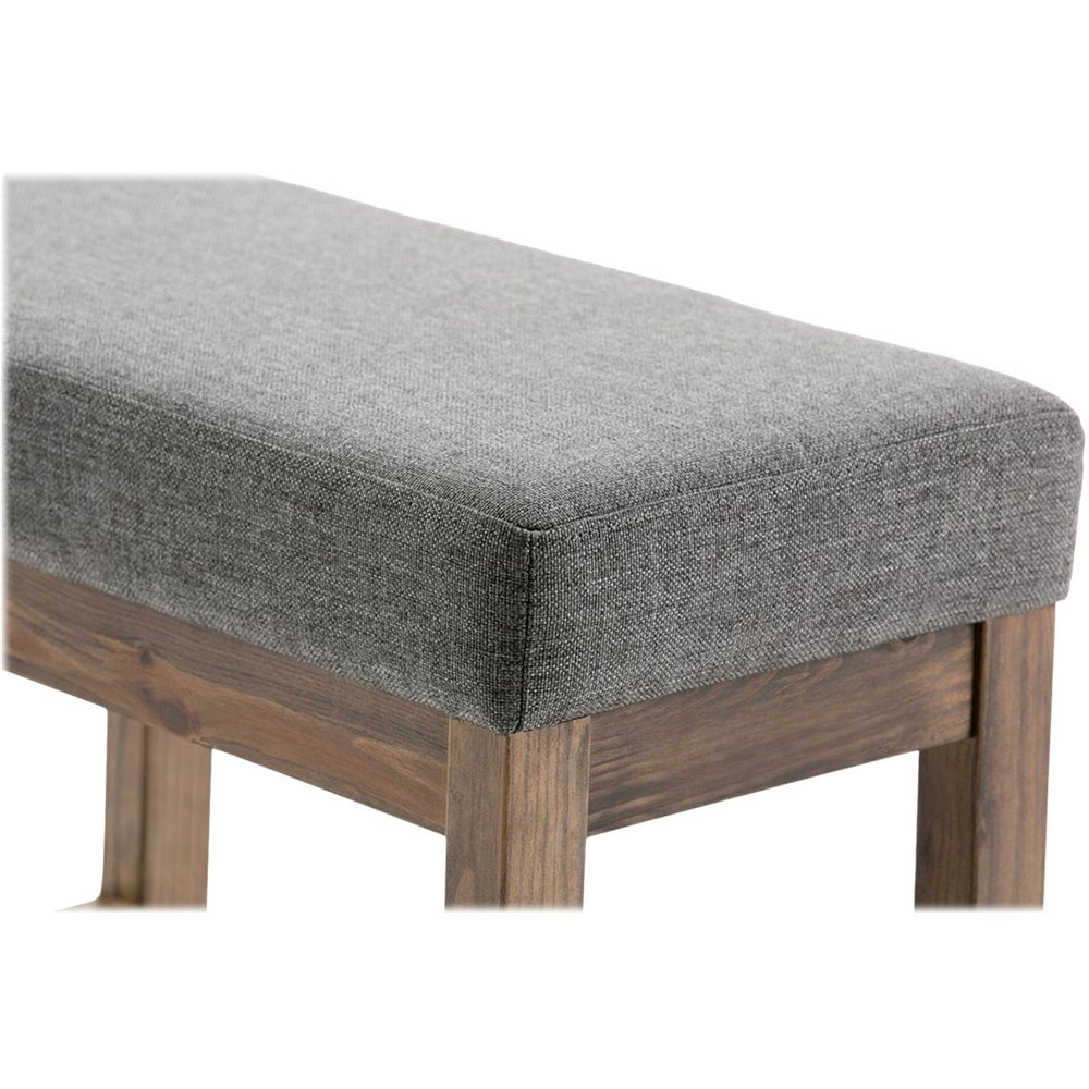 Simpli Home - Milltown Rectangular Modern Contemporary Plywood/Linen-Look Fabric Bench Ottoman - Gray_3