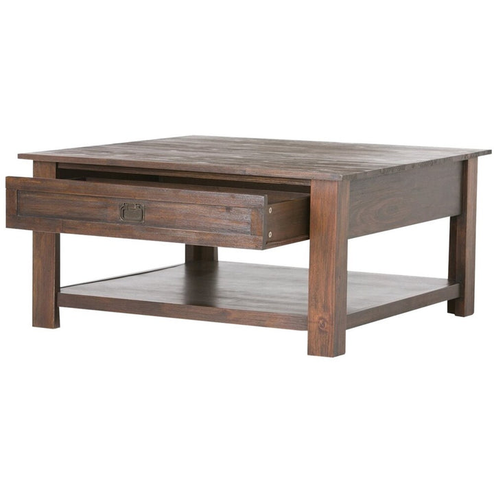 Simpli Home - Monroe Square Rustic Contemporary Solid Acacia Wood 2-Drawer Coffee Table - Distressed Charcoal Brown_4