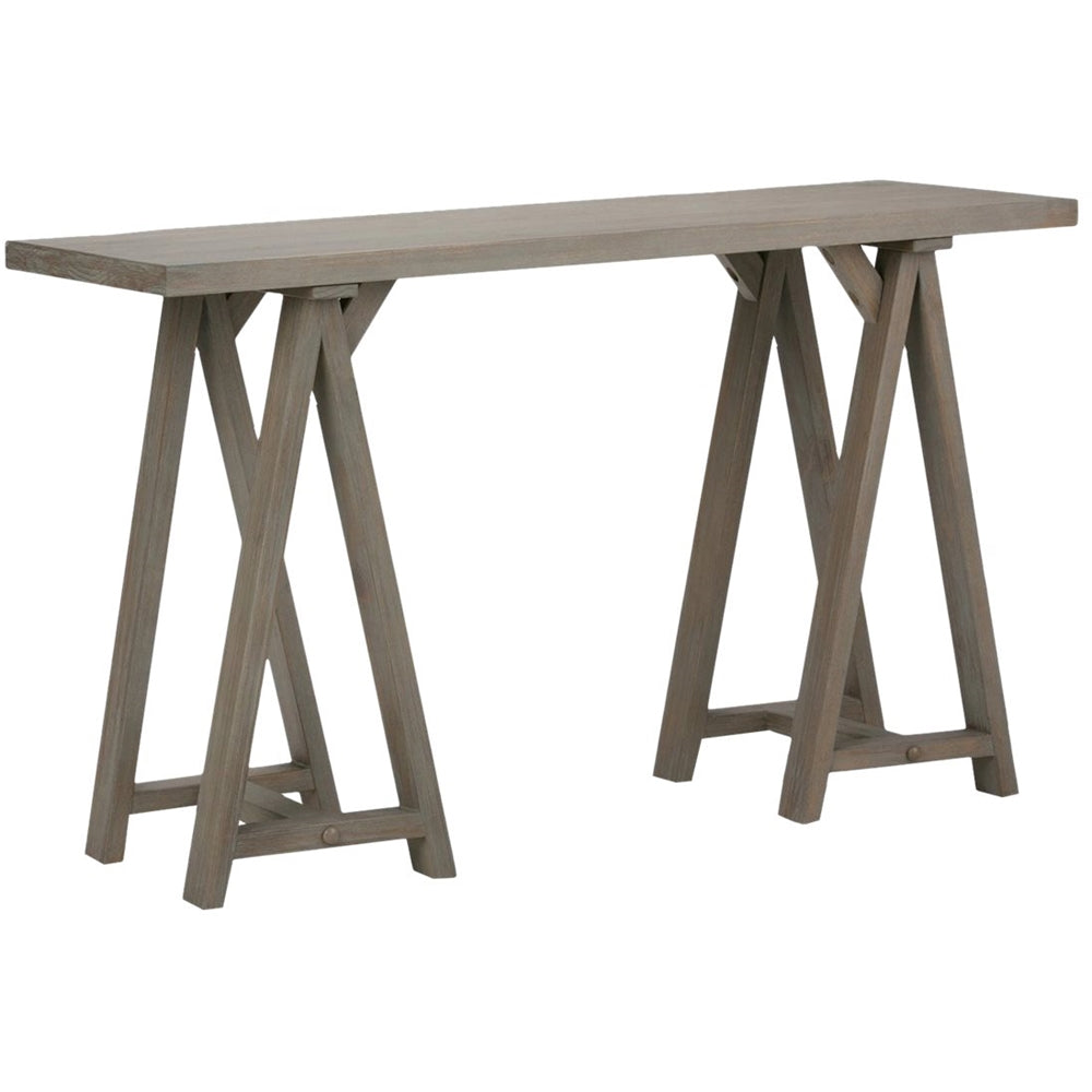 Simpli Home - Sawhorse Rectangular Modern Wood Table - Distressed Gray_1