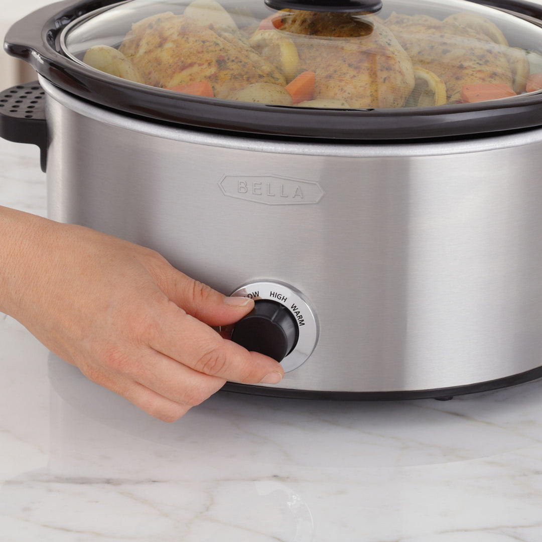 Bella - 5-qt. Slow Cooker with Dipper - Stainless Steel_4