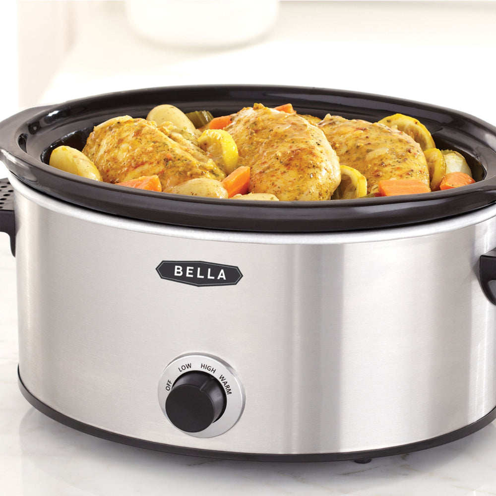 Bella - 5-qt. Slow Cooker with Dipper - Stainless Steel_1