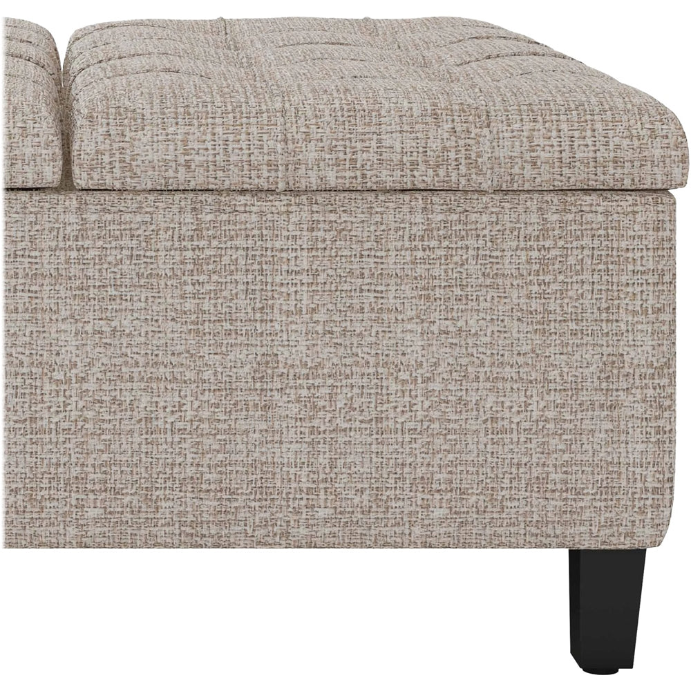 Simpli Home - Harrison 36 inch Wide Transitional Square Coffee Table Storage Ottoman in Tweed Look Fabric - Platinum_5