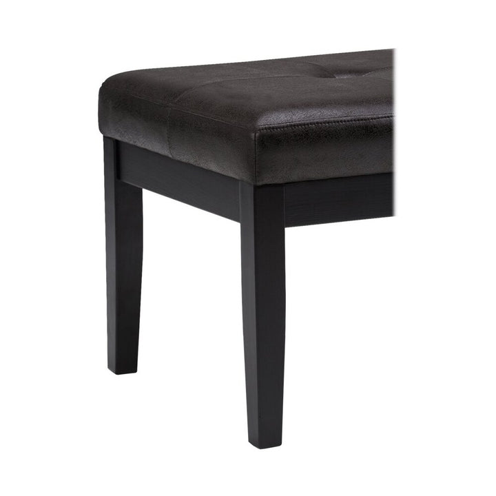 Simpli Home - Lacey Rectangular Contemporary Faux Air Leather Bench Ottoman - Distressed Black_3