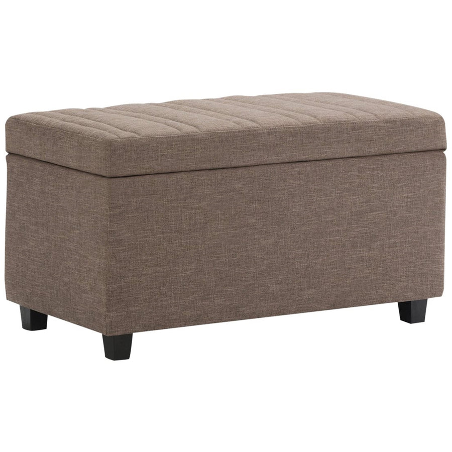 Simpli Home - Darcy Rectangular Traditional Wood/Engineered Wood Bench Ottoman With Inner Storage - Fawn Brown_0