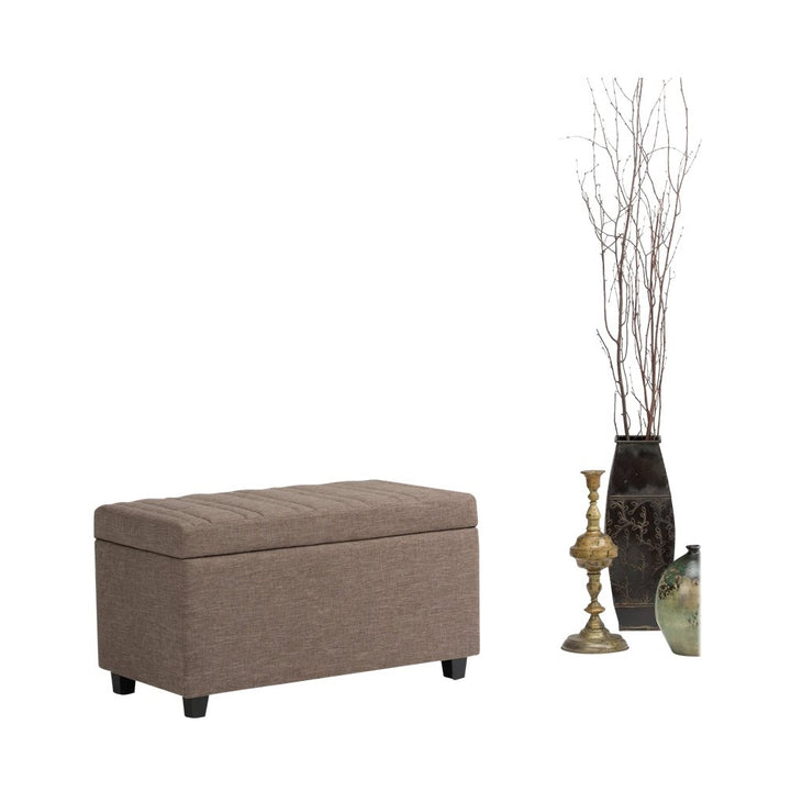 Simpli Home - Darcy Rectangular Traditional Wood/Engineered Wood Bench Ottoman With Inner Storage - Fawn Brown_4