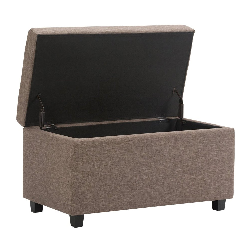 Simpli Home - Darcy Rectangular Traditional Wood/Engineered Wood Bench Ottoman With Inner Storage - Fawn Brown_1