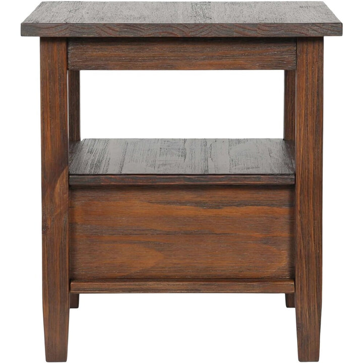 Simpli Home - Warm Shaker Rectangular Rustic Wood 1-Drawer End Table - Distressed Charcoal Brown_6