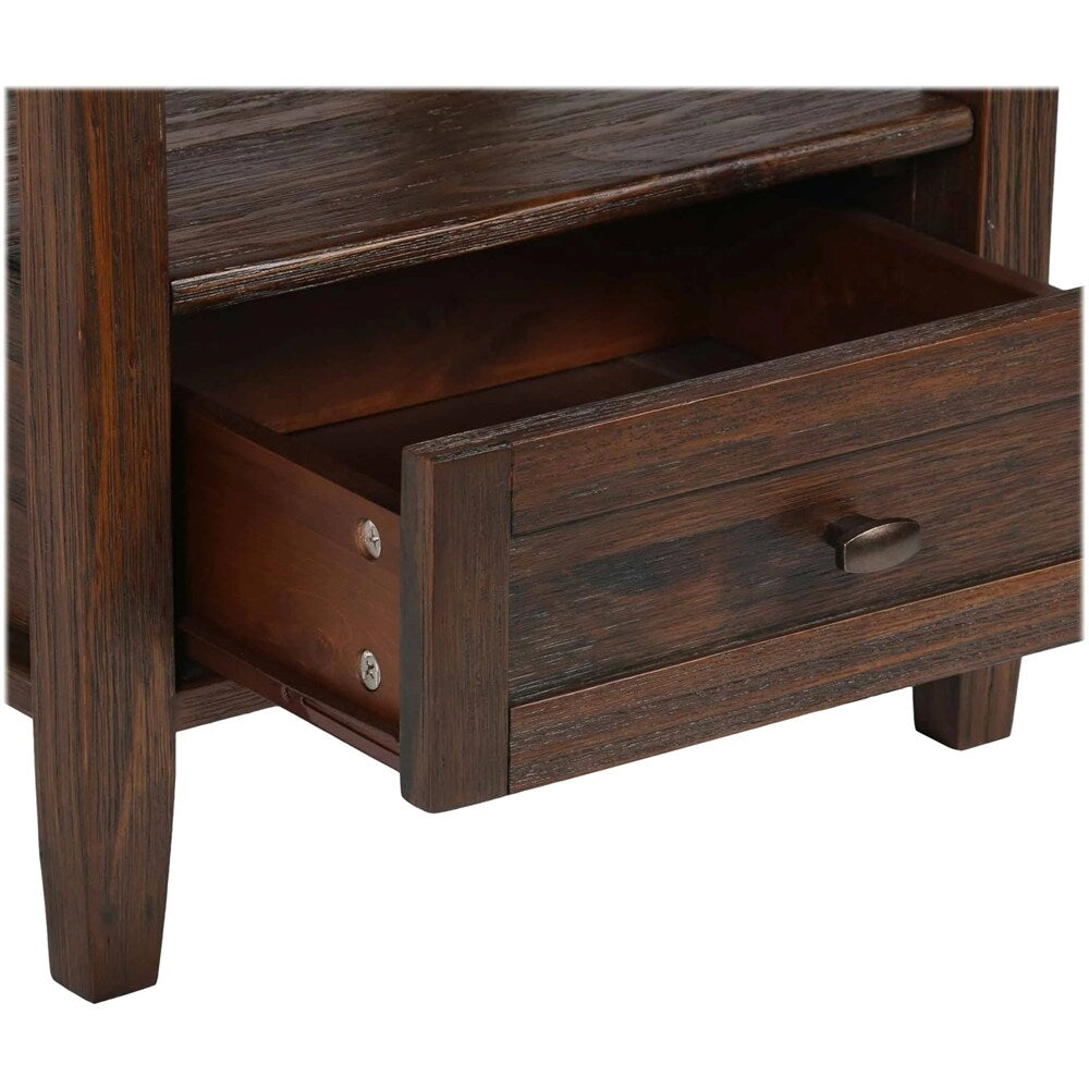 Simpli Home - Warm Shaker Rectangular Rustic Wood 1-Drawer End Table - Distressed Charcoal Brown_5