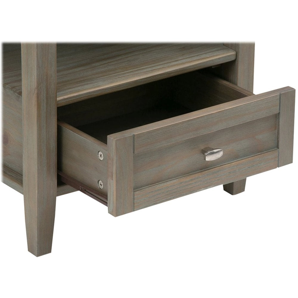 Simpli Home - Warm Shaker Rectangular Rustic Wood 1-Drawer End Table - Distressed Gray_2