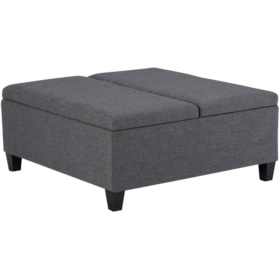 Simpli Home - Ellis Contemporary Wood/Engineered Wood Ottoman - Slate Gray_0