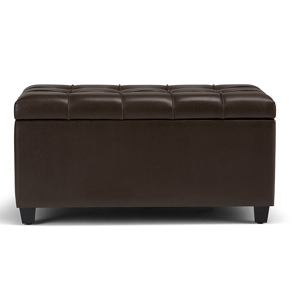 Simpli Home - Sienna Storage Ottoman Bench - Chocolate Brown_0