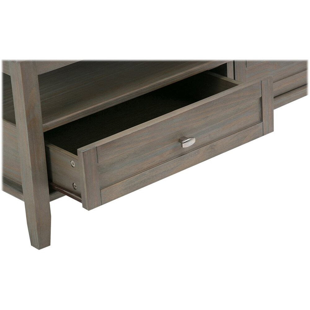 Simpli Home - Warm Shaker Rectangular Rustic Wood 2-Drawer Coffee Table - Distressed Gray_4
