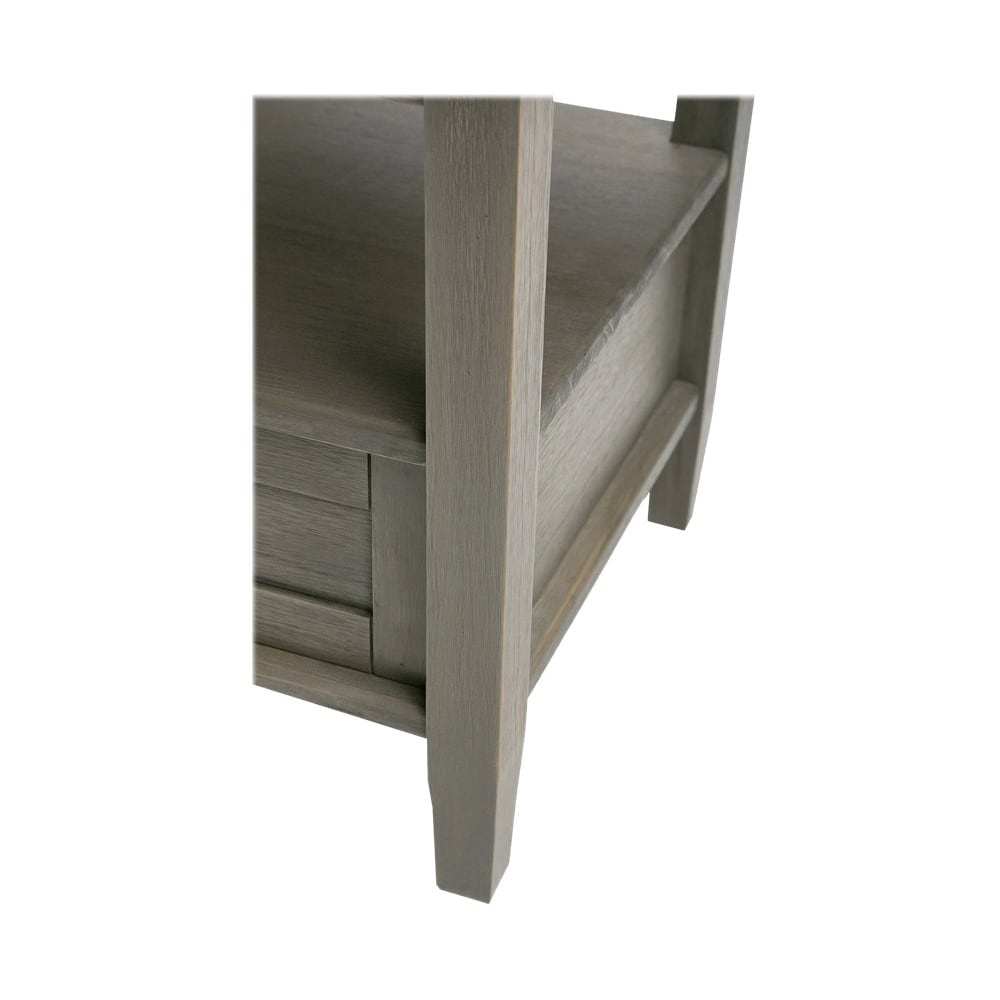 Simpli Home - Warm Shaker Rectangular Rustic Wood 1-Drawer End Table - Farmhouse Gray_3