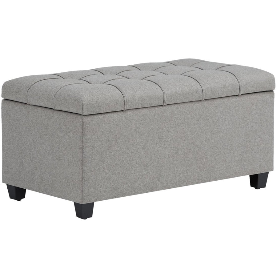 Simpli Home - Sienna Rectangular Traditional Wood/Engineered Wood Bench Ottoman With Inner Storage - Dove Gray_0