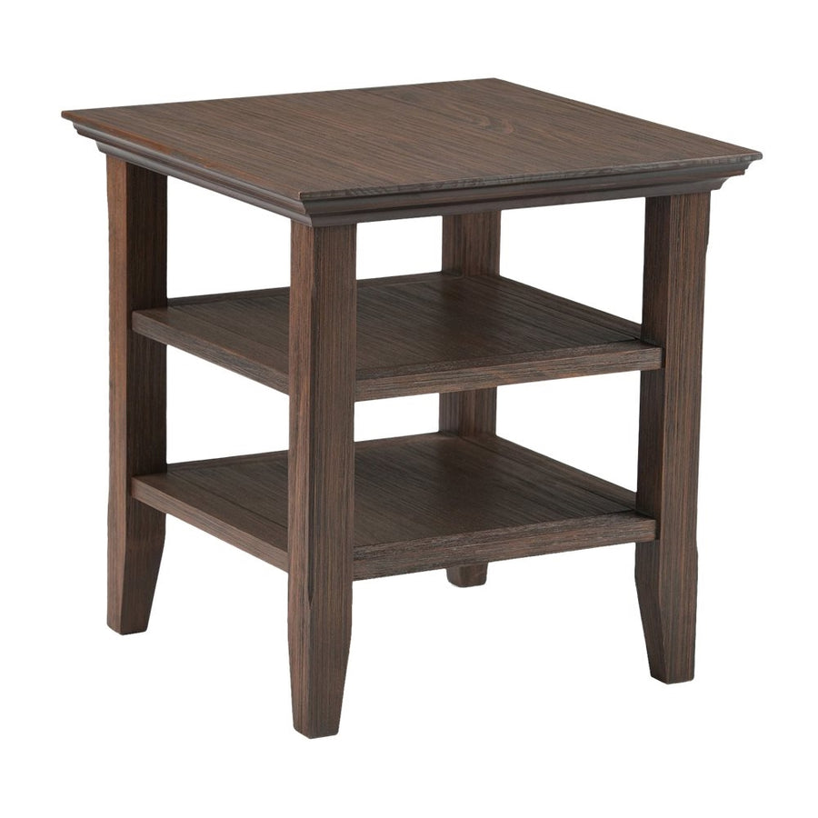 Simpli Home - Acadian Square Rustic Wood End Table - Farmhouse Brown_0