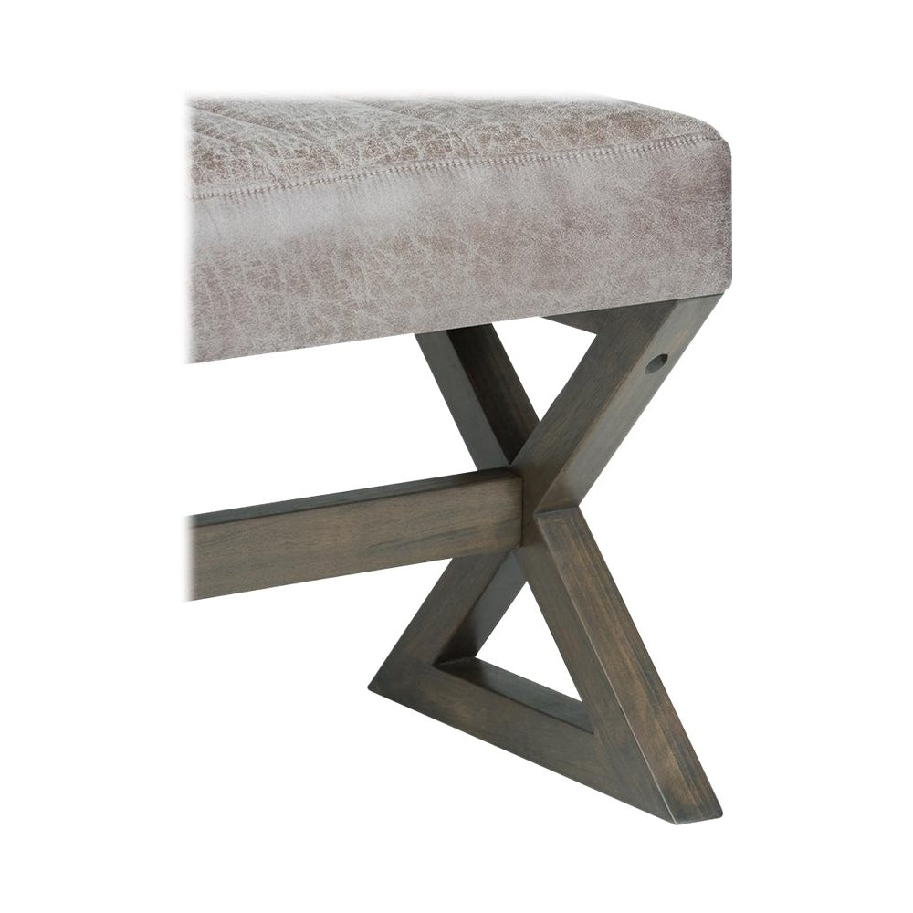Simpli Home - Salinger Rectangular Modern Contemporary Foam/Plywood Bench Ottoman - Distressed Gray Taupe_7