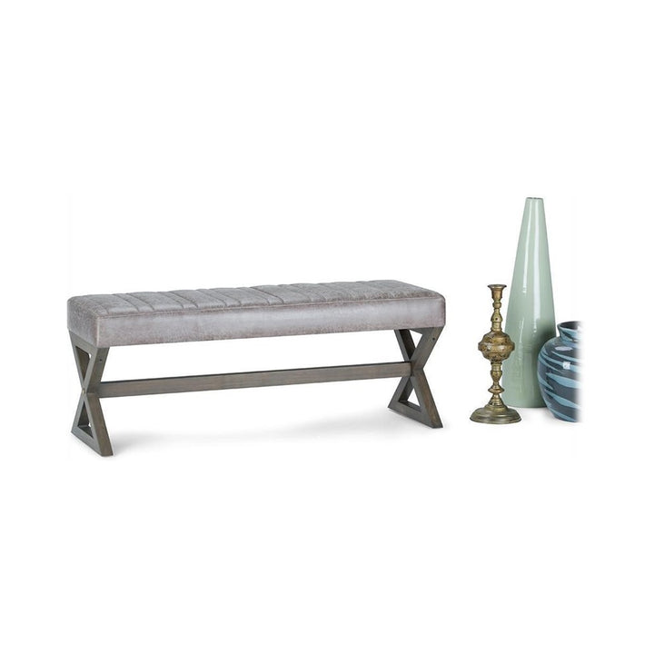 Simpli Home - Salinger Rectangular Modern Contemporary Foam/Plywood Bench Ottoman - Distressed Gray Taupe_3