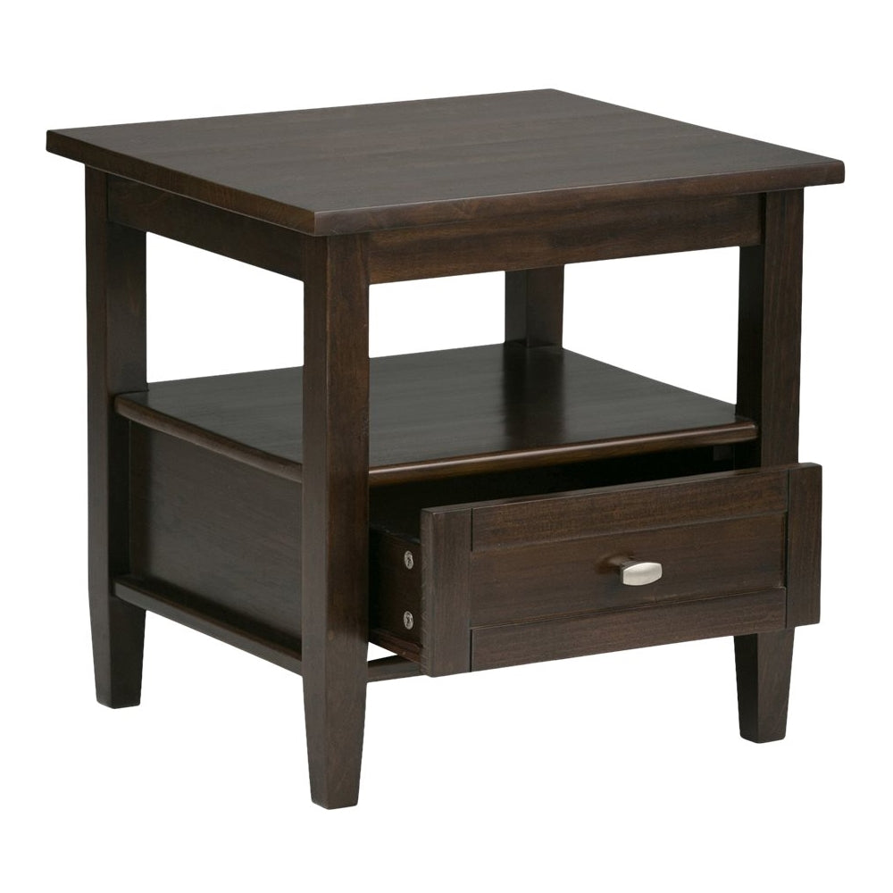 Simpli Home - Warm Shaker SOLID WOOD 20 inch Wide Rectangle Transitional End Side Table in - Tobacco Brown_1