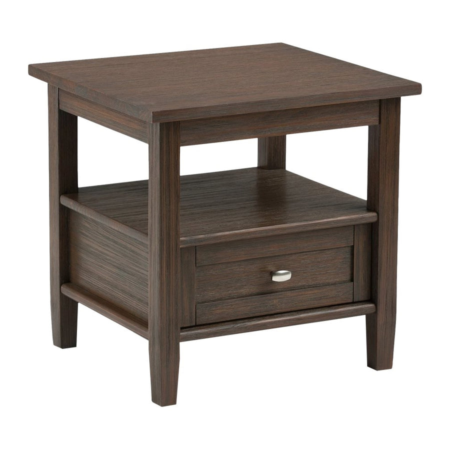 Simpli Home - Warm Shaker SOLID WOOD 20 inch Wide Rectangle Transitional End Side Table in - Farmhouse Brown_0