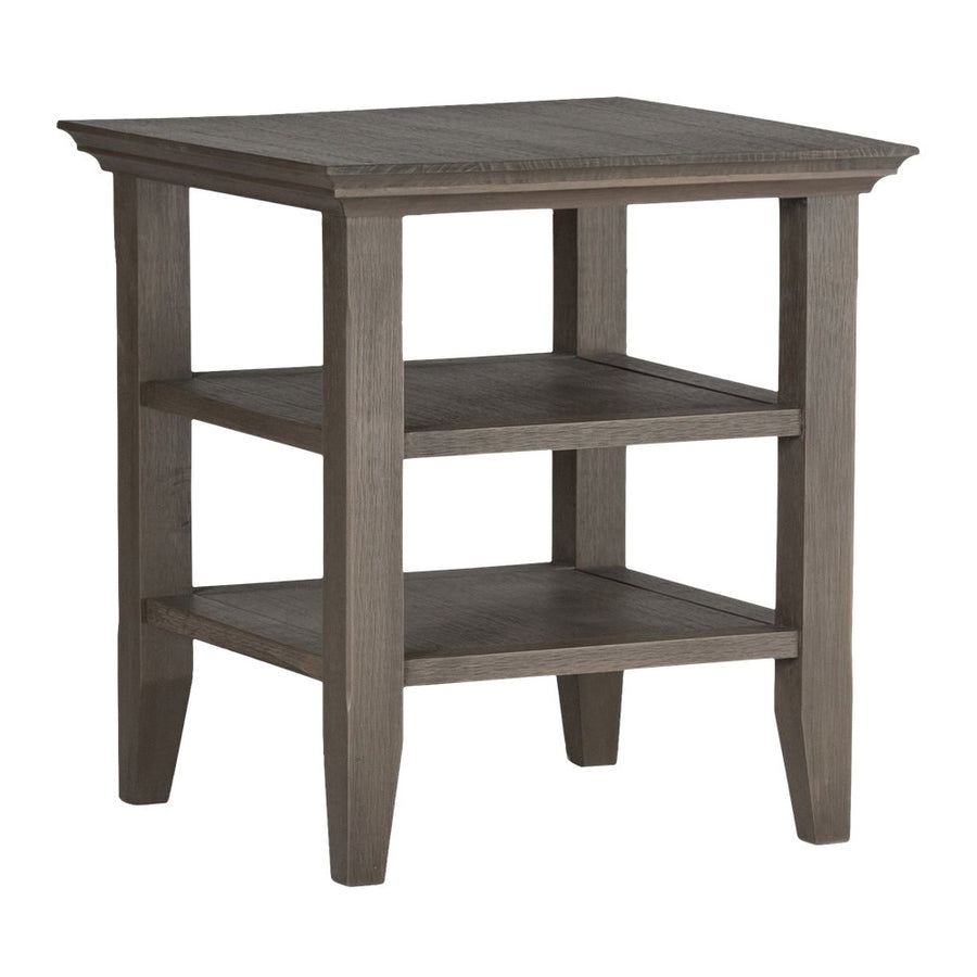 Simpli Home - Acadian Square Rustic Wood End Table - Farmhouse Gray_0