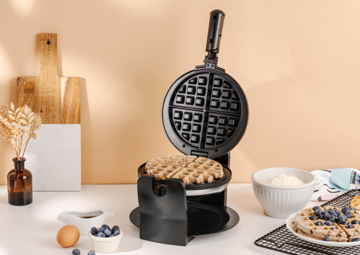 Bella - Non-Stick Rotating Belgian Waffle Maker - Stainless Steel_4
