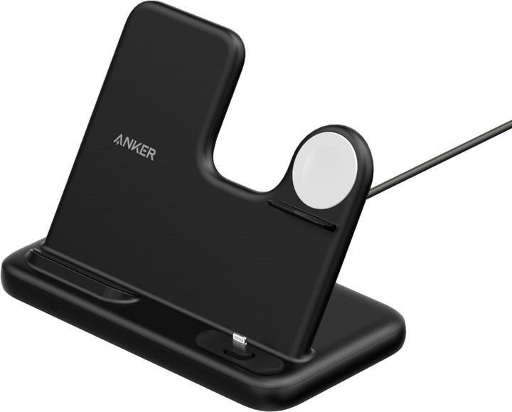 Anker - PowerWave 4-in-1 Charging Station with Wireless Charger for Smartphones, Airpods, Apple Watch, and a Fourth device - Black_1