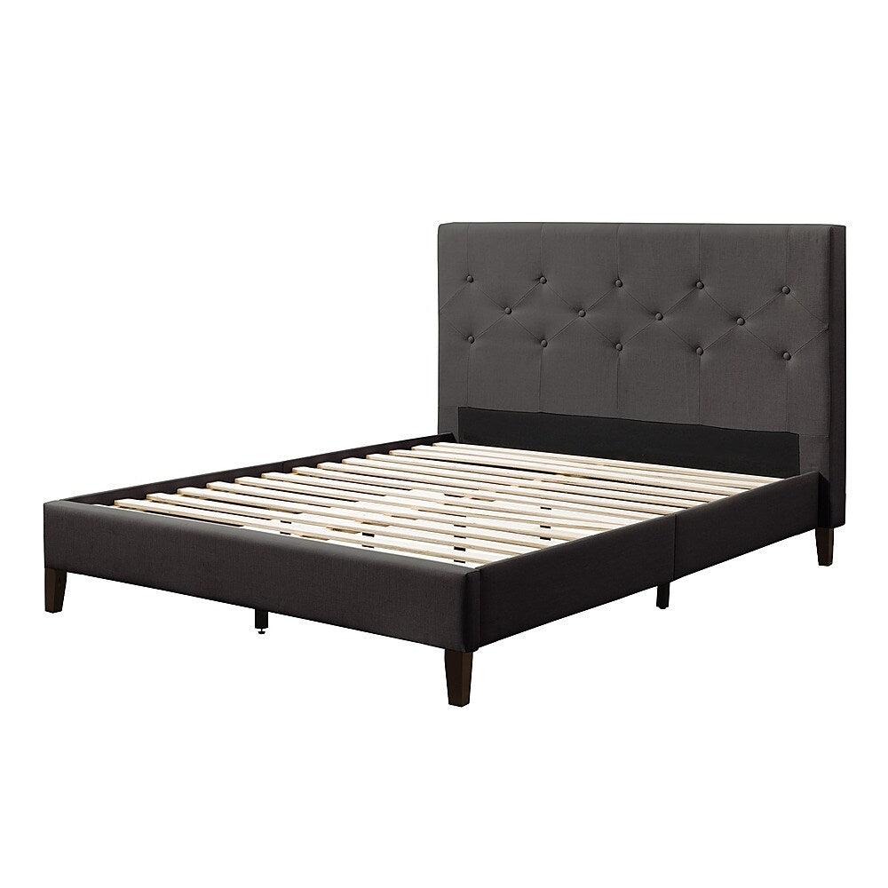 CorLiving - Nova Ridge Tufted Upholstered Bed, Full - Dark Gray_0