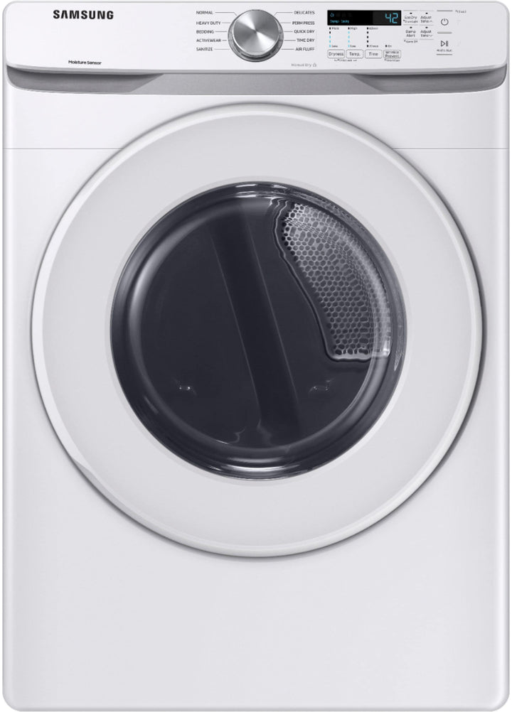 Samsung - 7.5 Cu. Ft. Stackable Electric Dryer with Sensor Dry - White_0