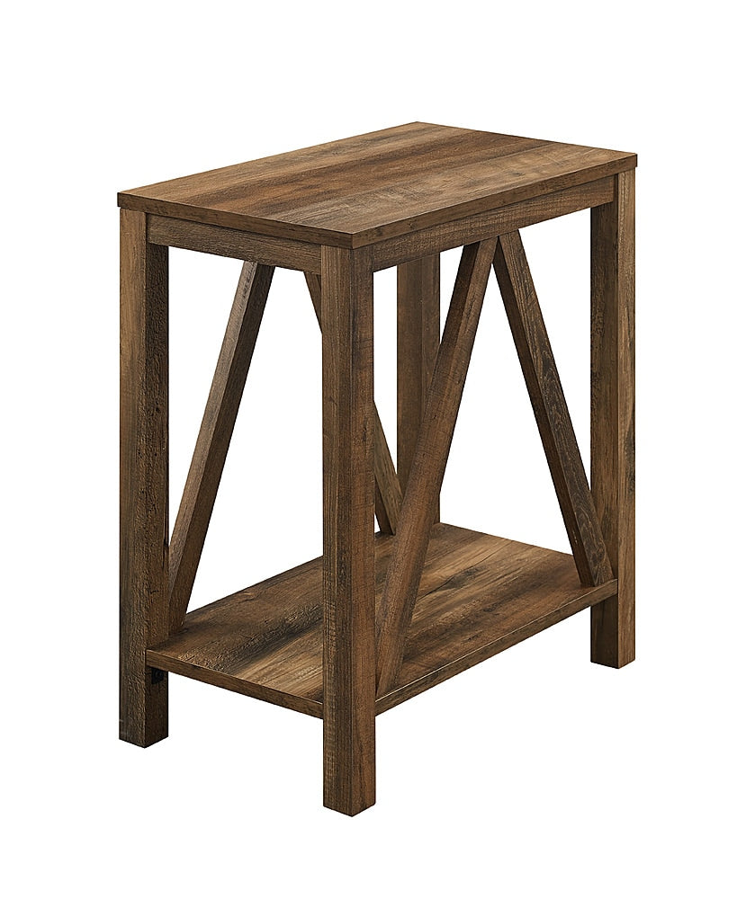 Walker Edison - Narrow A Frame Side Table - Rustic oak_1