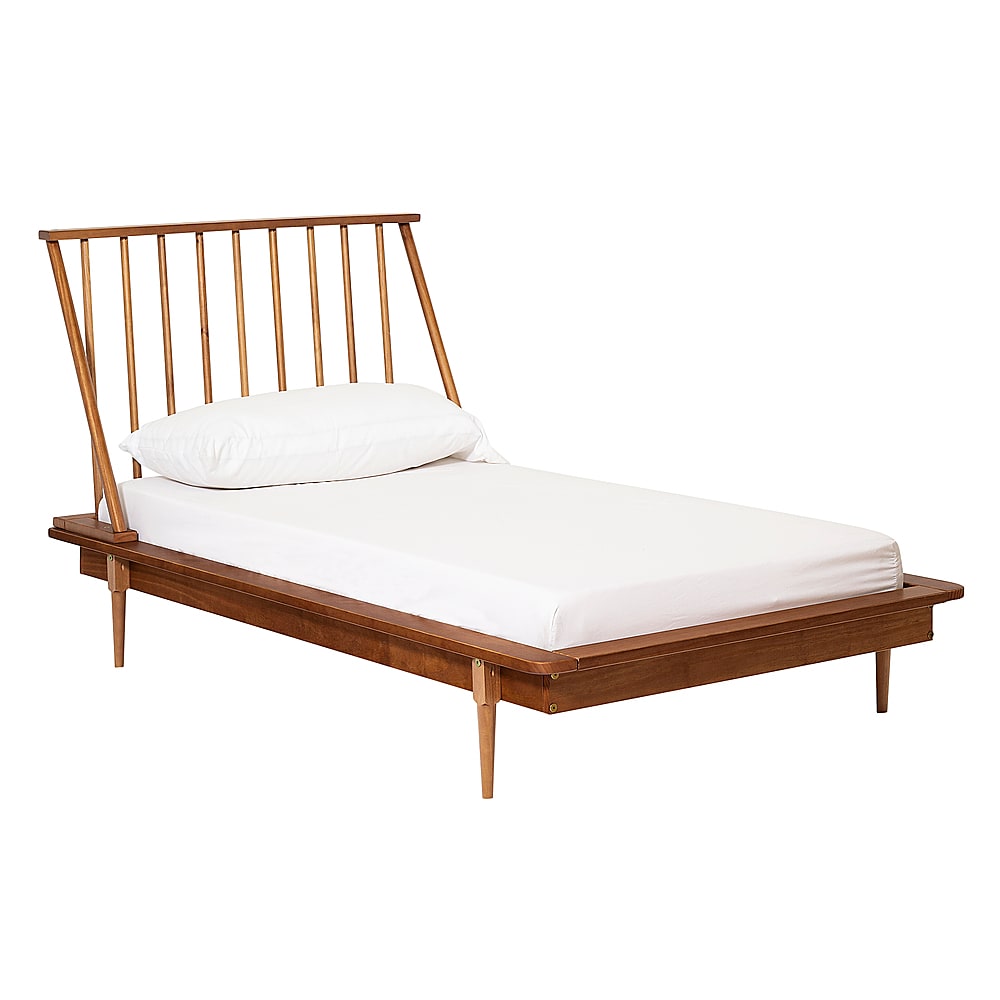 Walker Edison - Twin Mid Century Solid Wood Spindle Bed_1