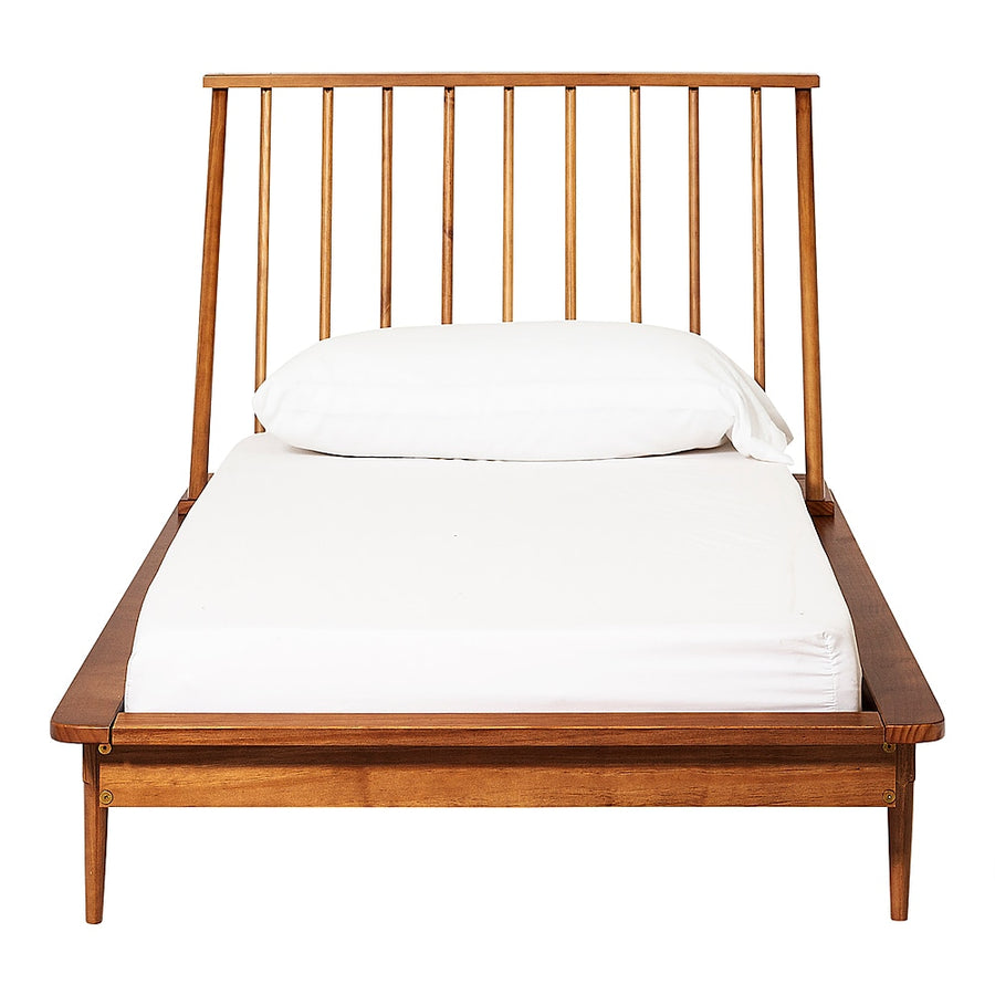 Walker Edison - Twin Mid Century Solid Wood Spindle Bed_0