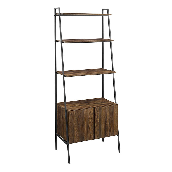 Walker Edison - 72" Industrial Ladder 5-Shelf Storage Bookcase - Dark Walnut_2