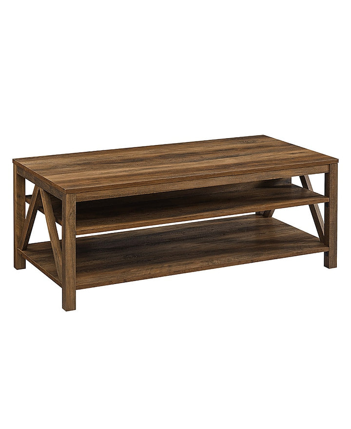 Walker Edison - 48" A Frame Farmhouse Coffee Table - Rustic Oak_1