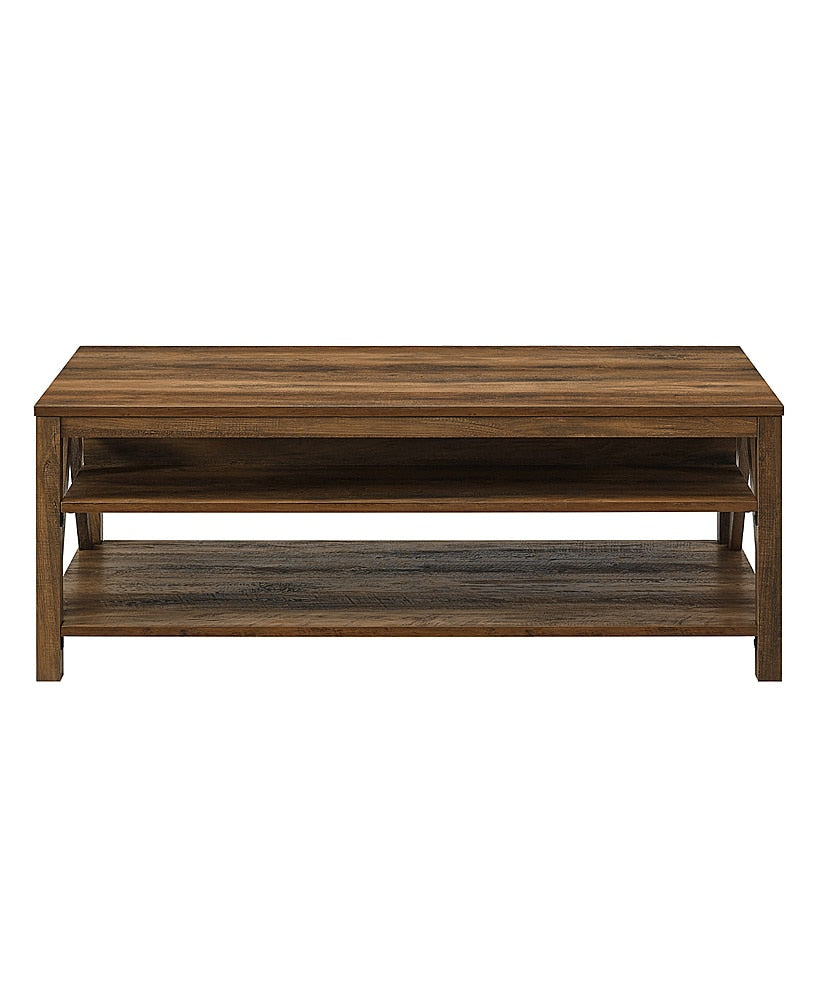 Walker Edison - 48" A Frame Farmhouse Coffee Table - Rustic Oak_0