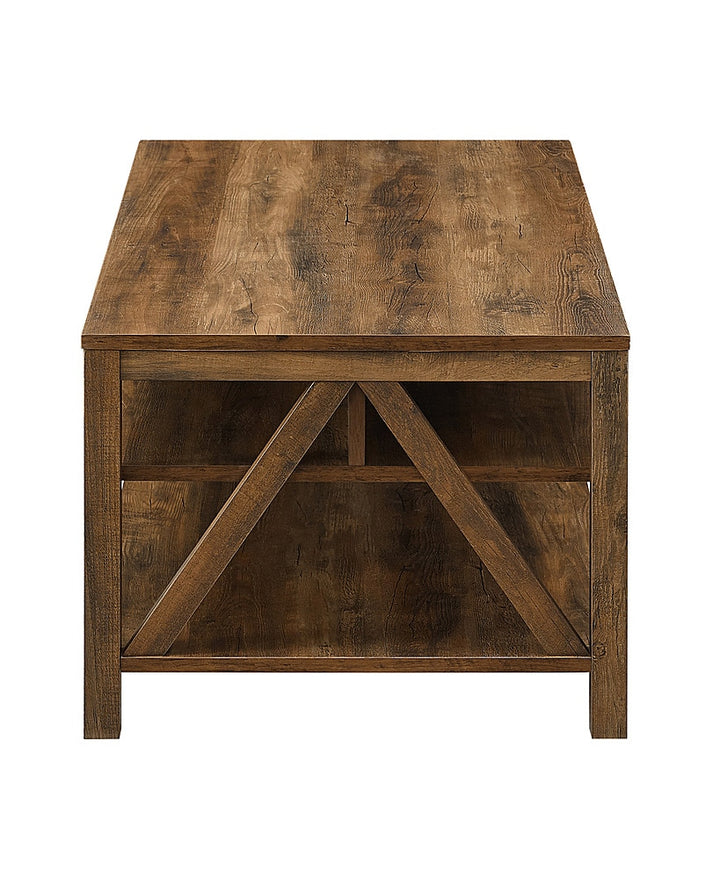 Walker Edison - 48" A Frame Farmhouse Coffee Table - Rustic Oak_6