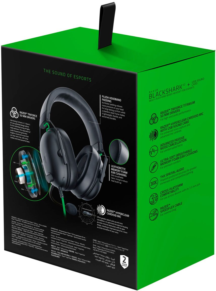 Razer - BlackShark V2 X Wired 7.1 Surround Sound Gaming Headset for PC, PS5, PS4, Switch, Xbox X|S, and Xbox One - Black_4