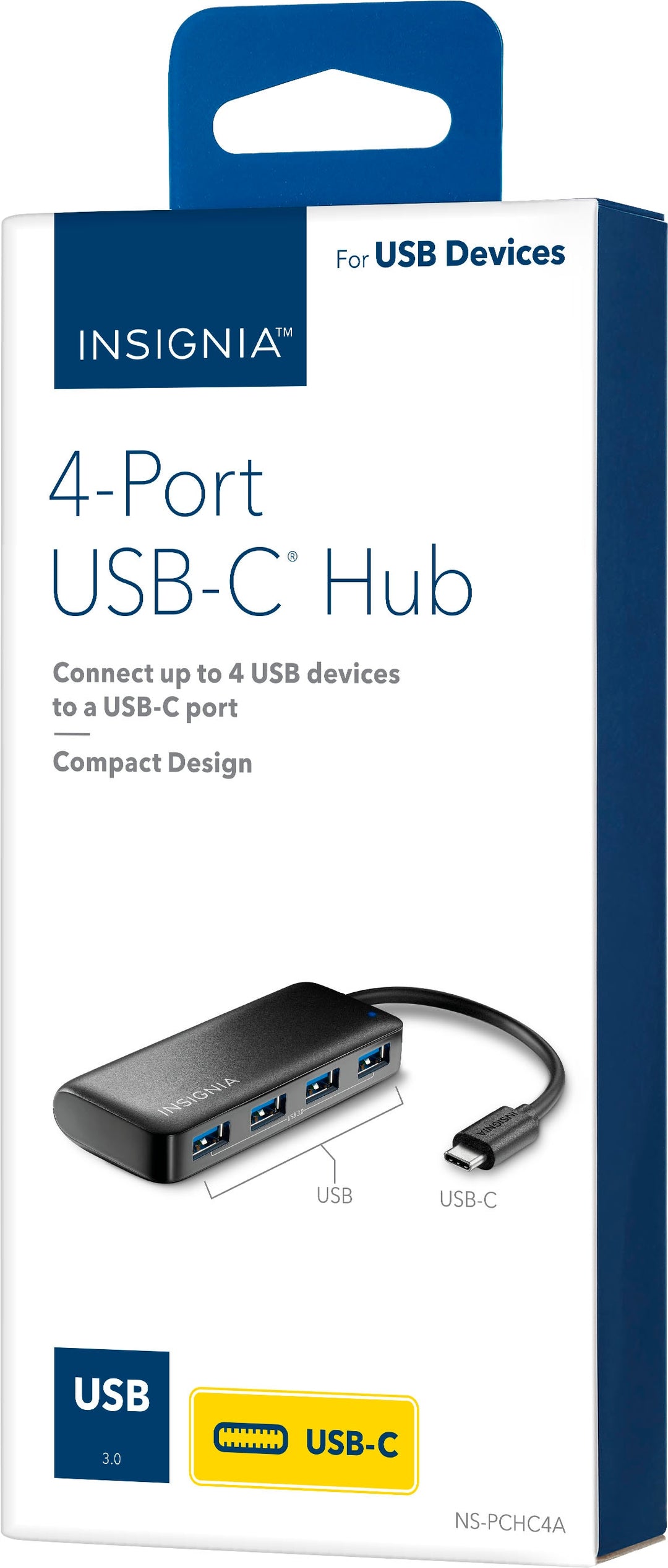 Insignia™ - 4-Port USB-C Hub - Black_8
