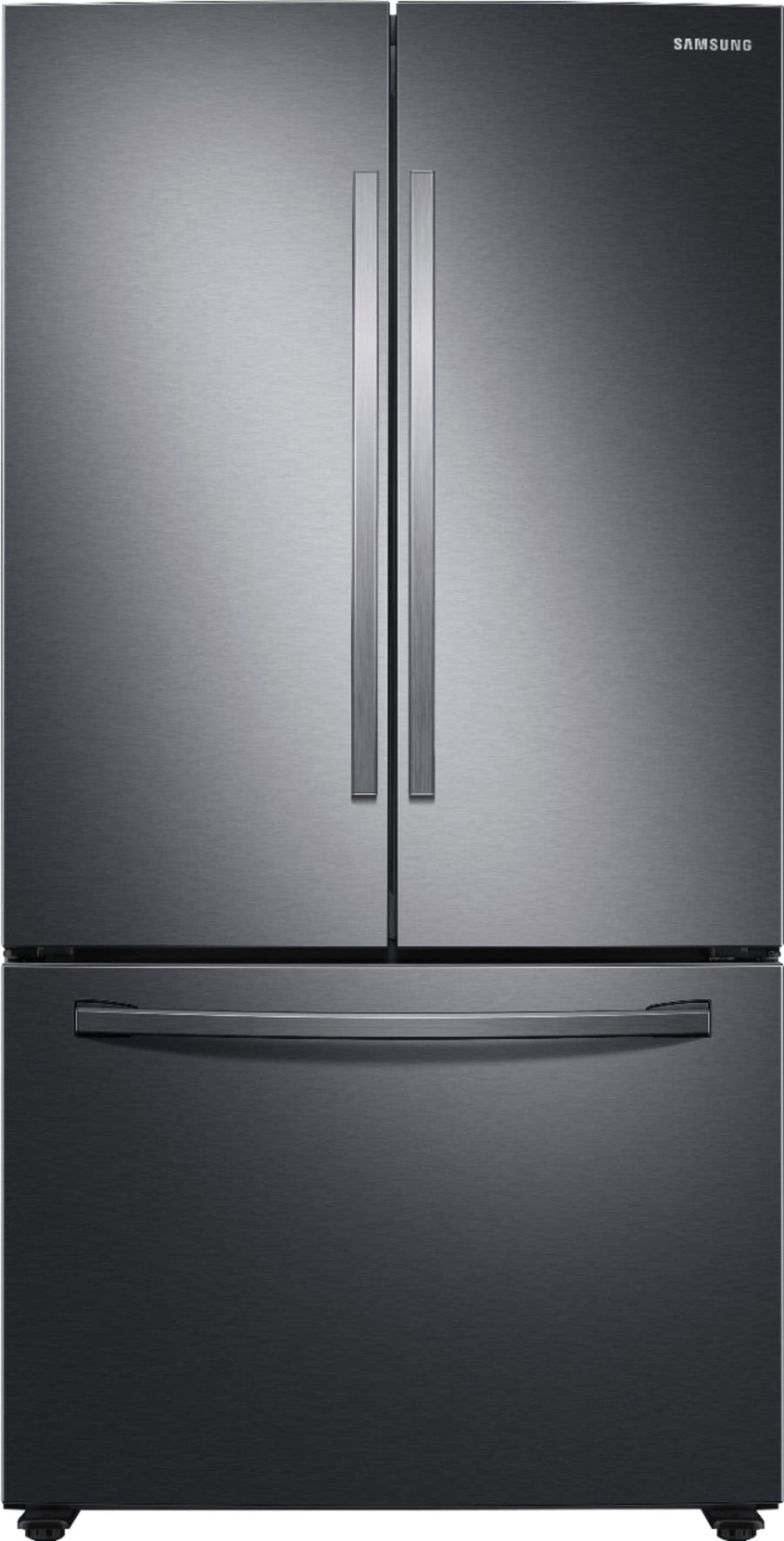 Samsung - 28 cu. ft. Large Capacity 3-Door French Door Refrigerator - Black stainless steel_0
