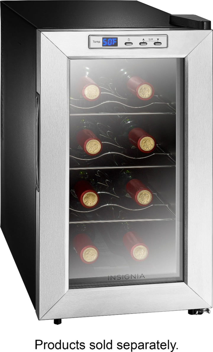 Insignia™ - 8-Bottle Wine Cooler - Stainless steel_4