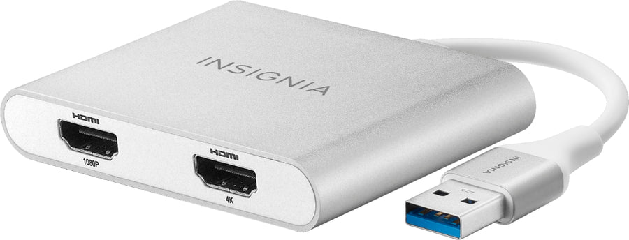 Insignia™ - USB to Dual HDMI Adapter - White_0