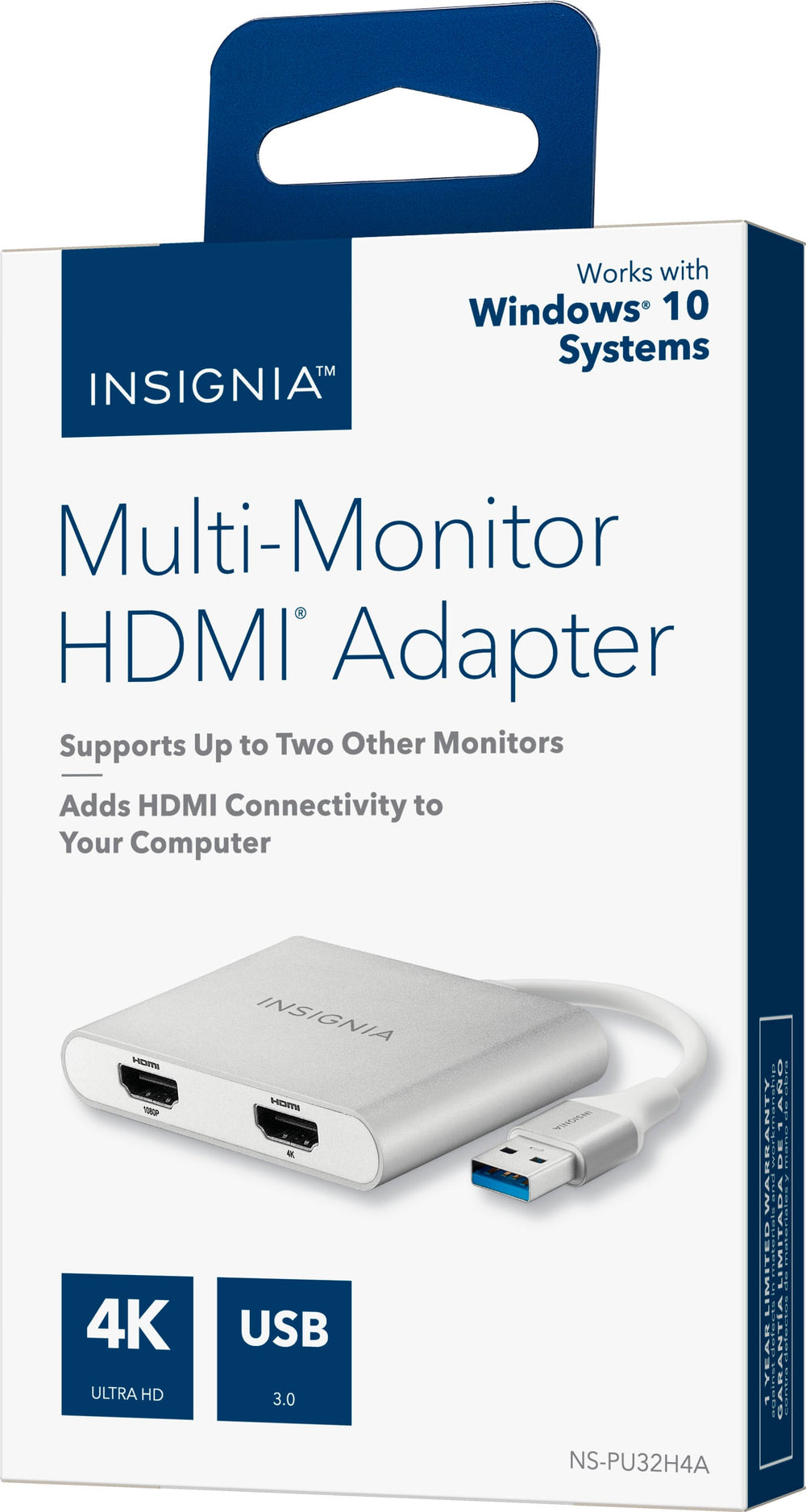 Insignia™ - USB to Dual HDMI Adapter - White_1