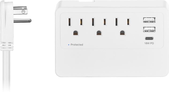 Insignia™ - 3-Outlet/3-USB Desktop Power Tap Surge Protector - White_6