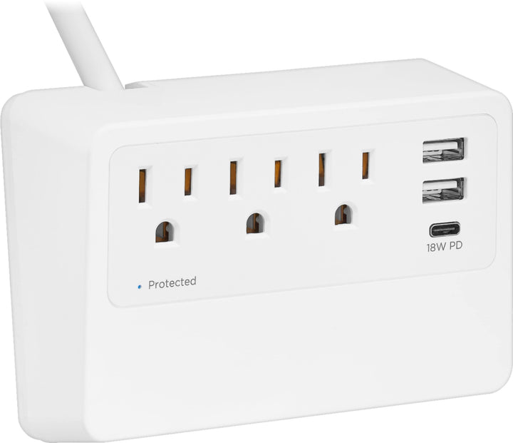 Insignia™ - 3-Outlet/3-USB Desktop Power Tap Surge Protector - White_4