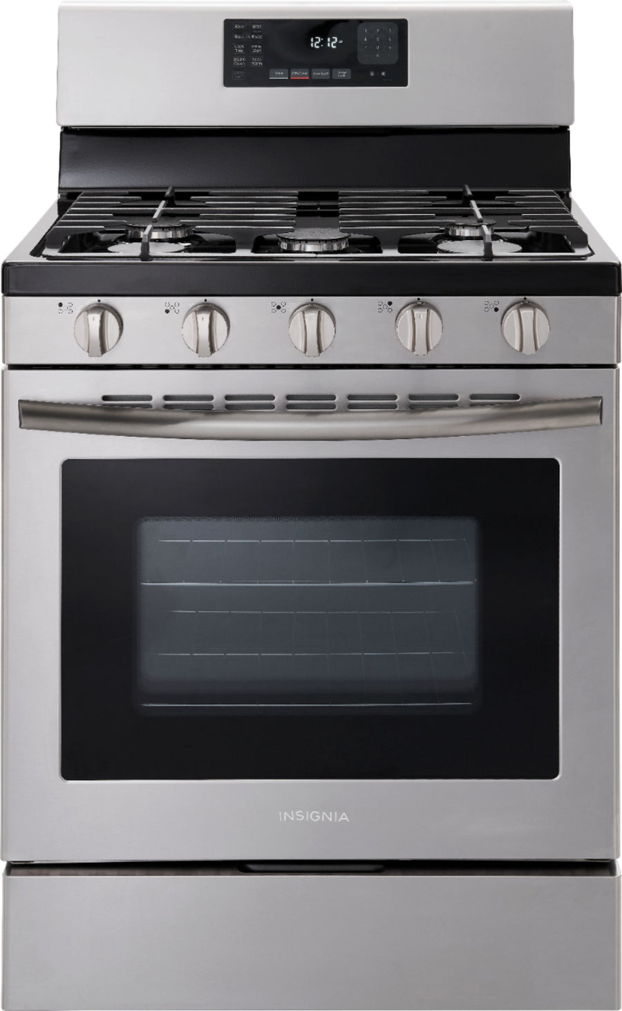 Insignia™ - 4.8 Cu. Ft. Freestanding Gas Convection Range with Steam Cleaning - Stainless steel_0